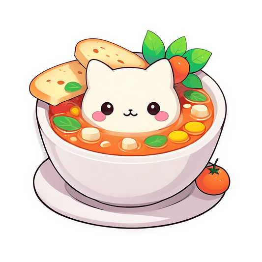 Cute Soup Cat - Sticker - Heat Press Transfer