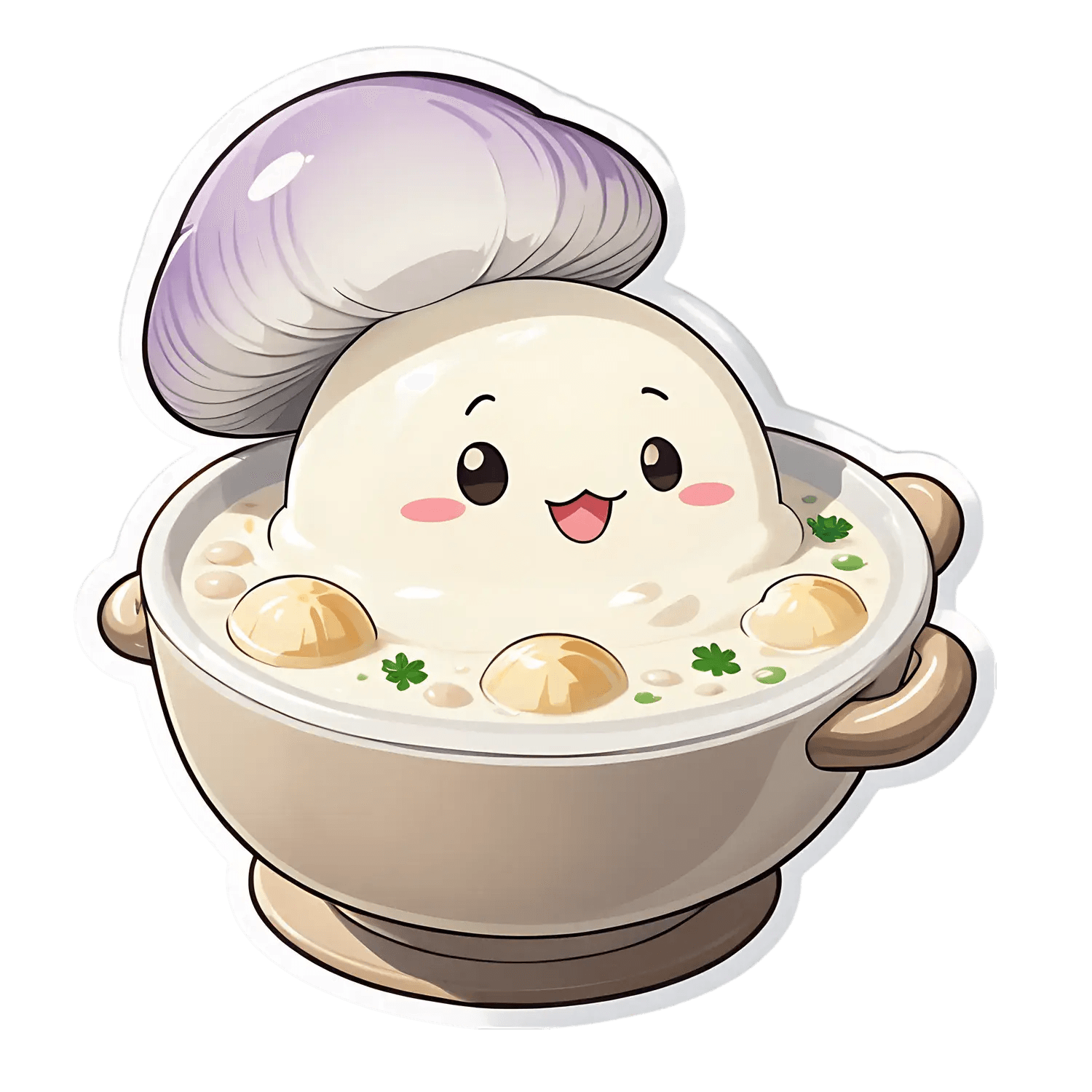 Cute Soup Character - UV DTF Sticker - Heat Press Transfer