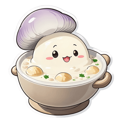 Cute Soup Character - UV DTF Sticker - Heat Press Transfer