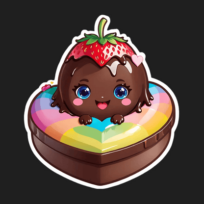 Cute Strawberry Character - UV DTF Sticker - Heat Press Transfer
