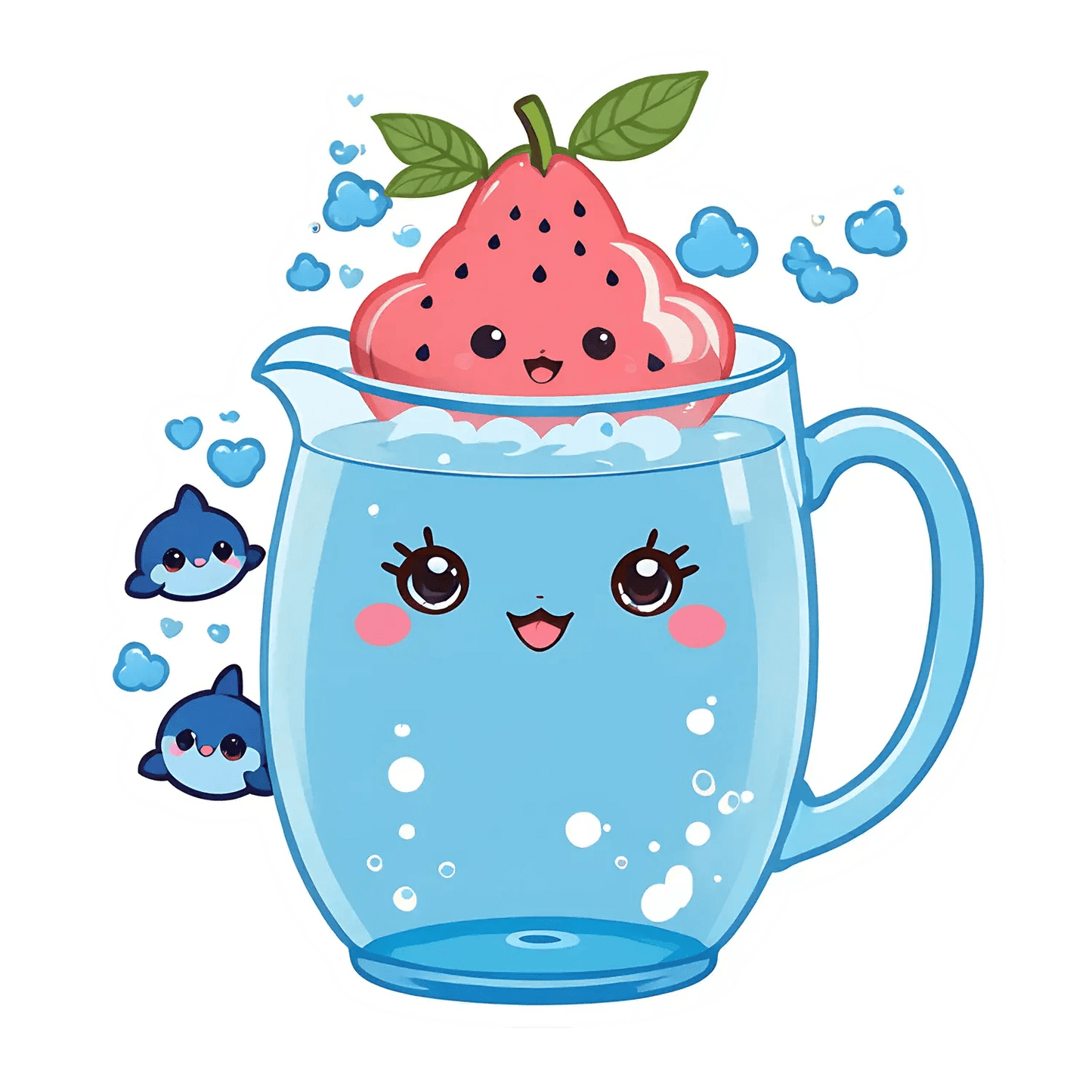 Cute Strawberry Smoothie - Sticker - Heat Press Transfer