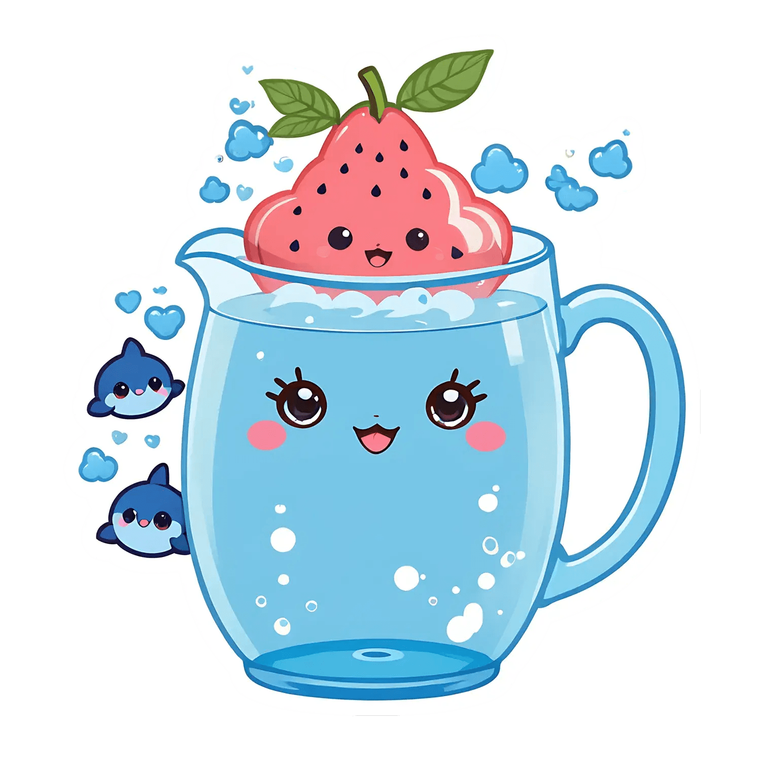 Cute Strawberry Smoothie - Sticker - Heat Press Transfer