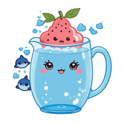 Cute Strawberry Smoothie - Sticker - Heat Press Transfer