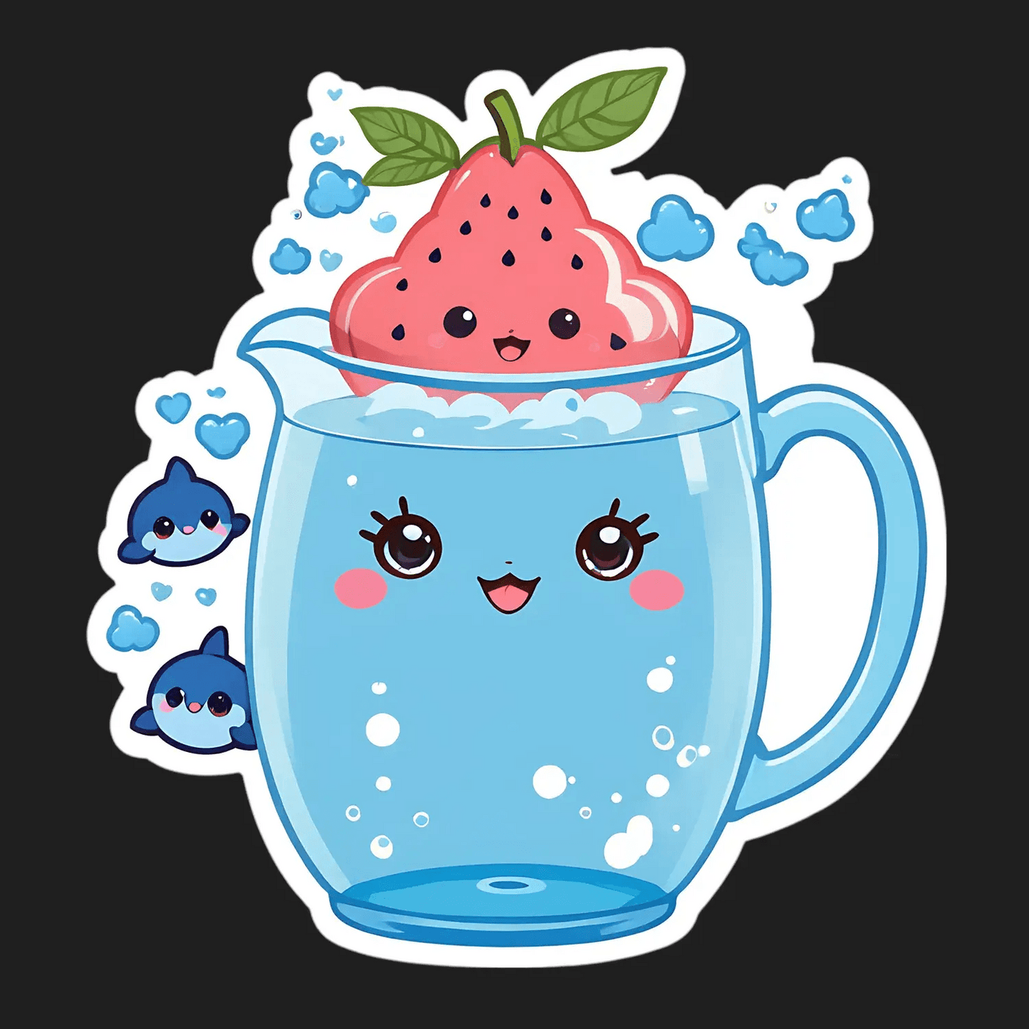 Cute Strawberry Smoothie - Sticker - Heat Press Transfer