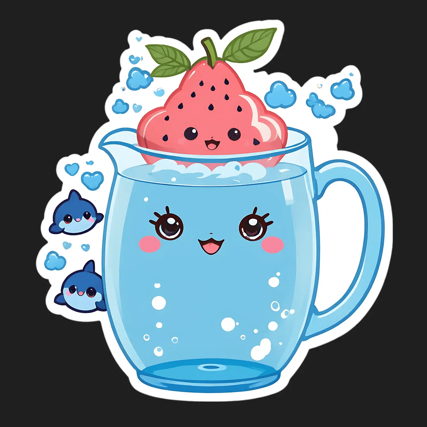 Cute Strawberry Smoothie - Sticker - Heat Press Transfer