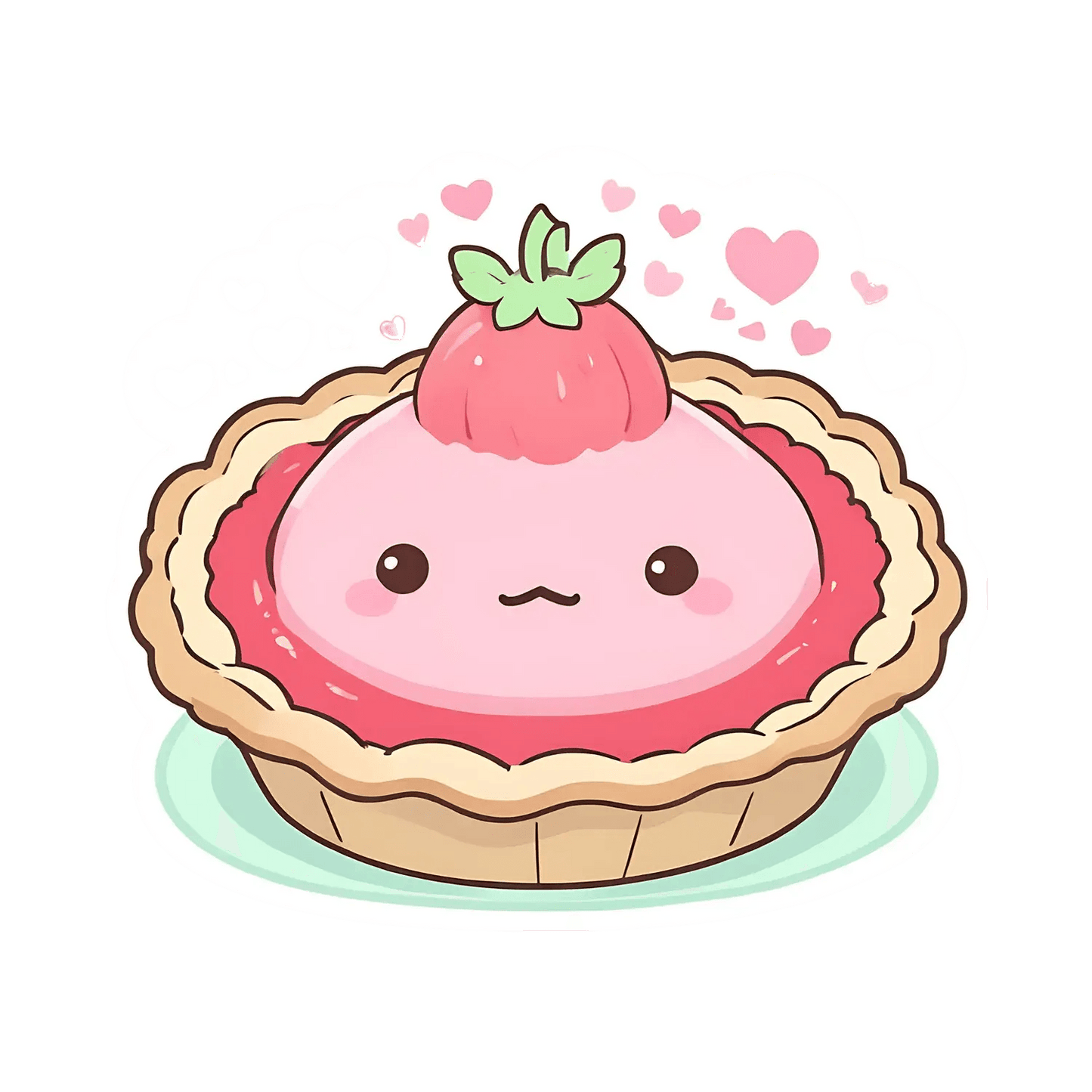 Cute Strawberry Tart - Sticker - Heat Press Transfer