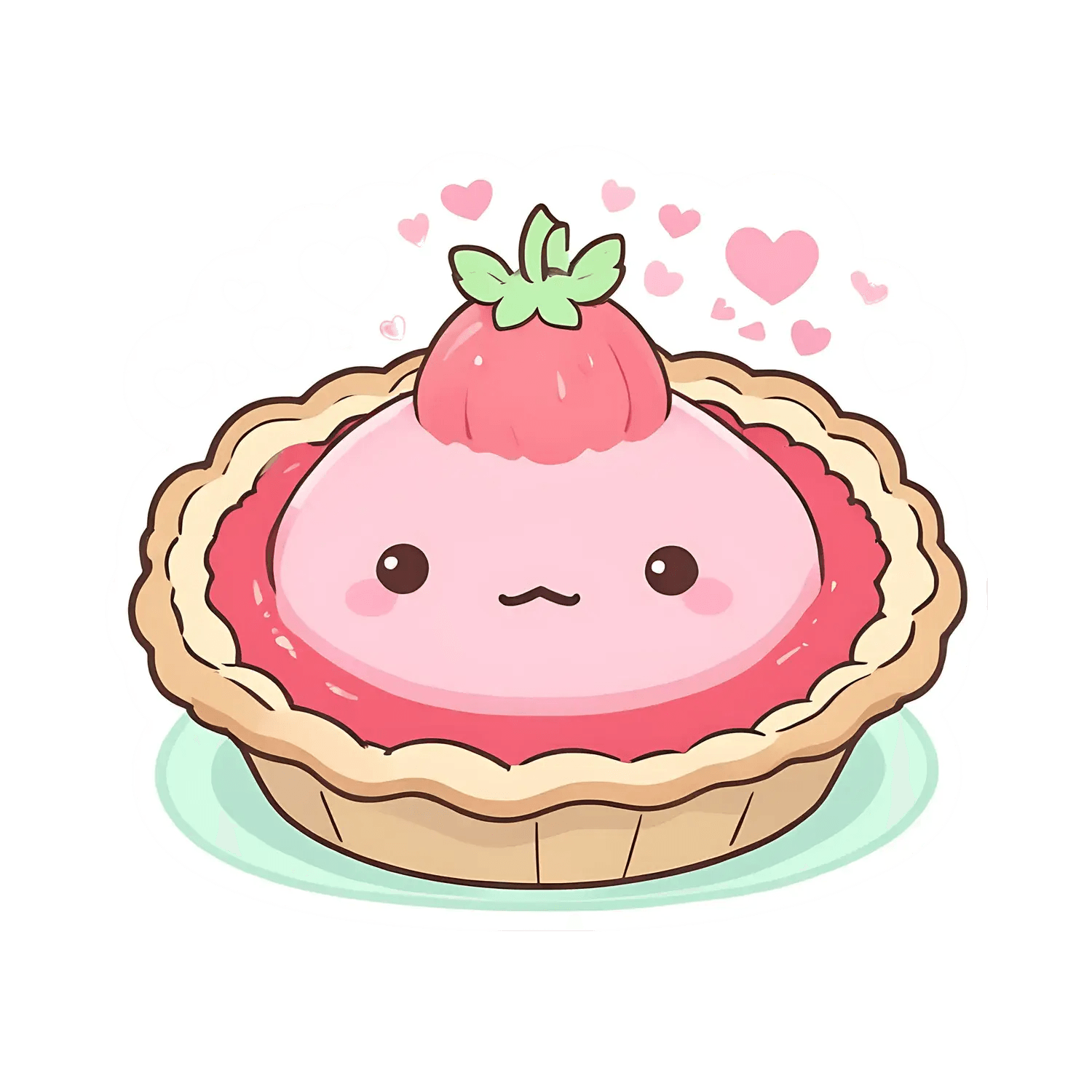 Cute Strawberry Tart - Sticker - Heat Press Transfer