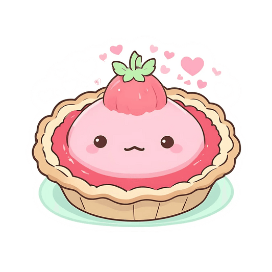 Cute Strawberry Tart - Sticker - Heat Press Transfer