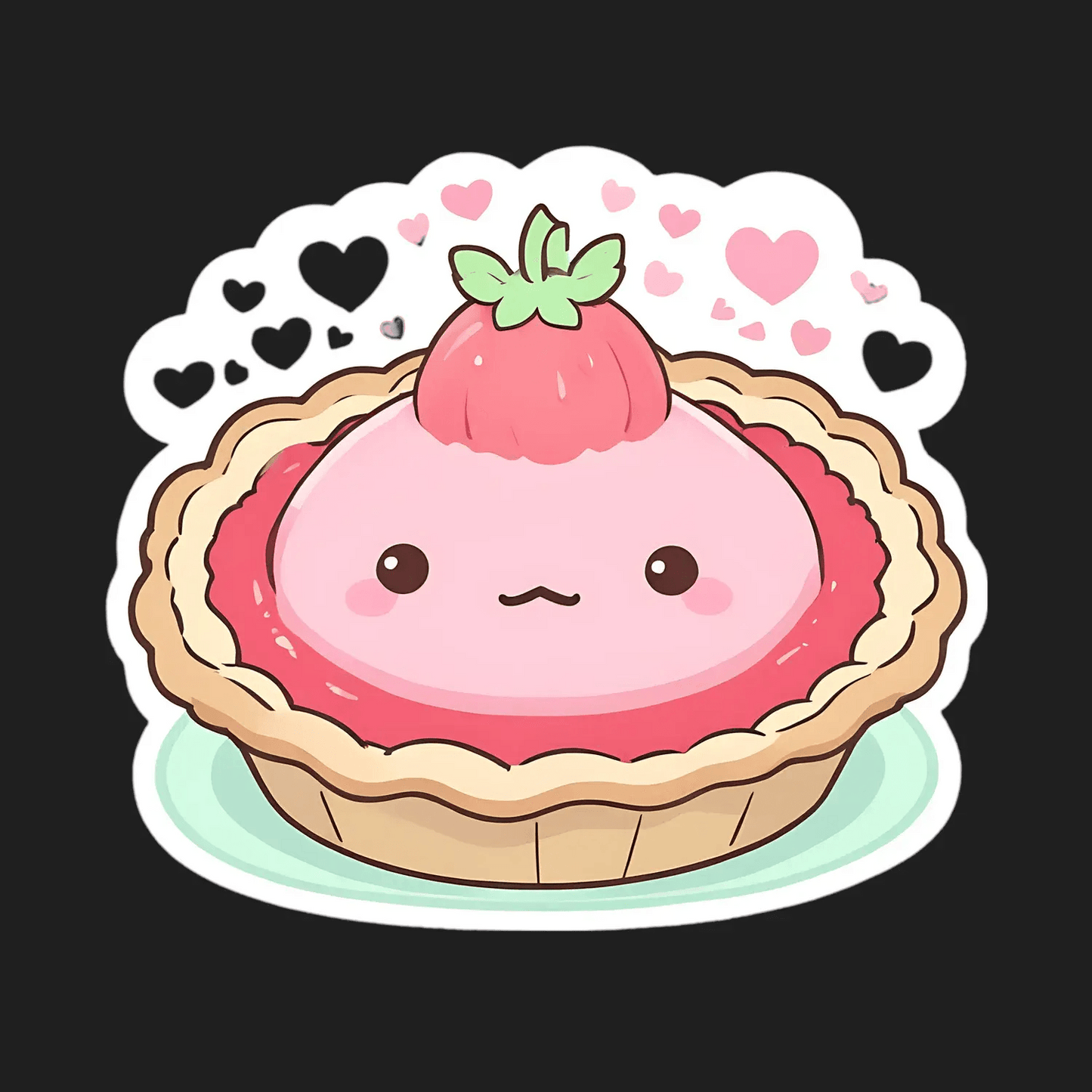 Cute Strawberry Tart - Sticker - Heat Press Transfer