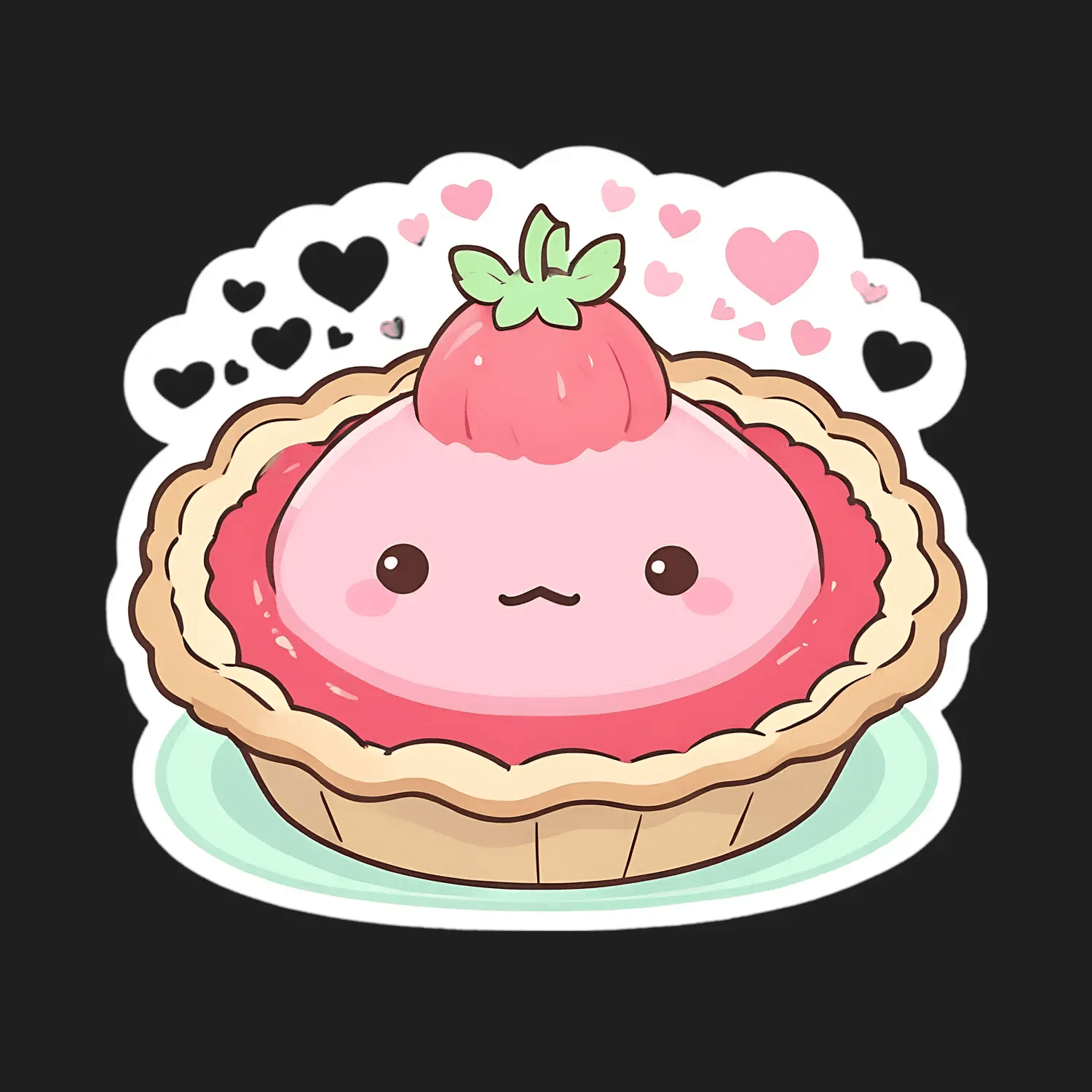 Cute Strawberry Tart - Sticker - Heat Press Transfer
