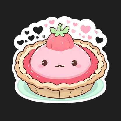 Cute Strawberry Tart - Sticker - Heat Press Transfer