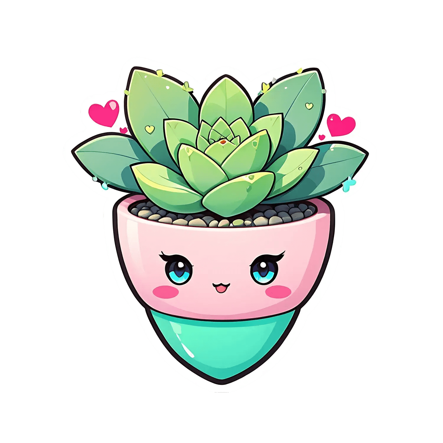 Cute Succulent Plant - Sticker - Heat Press Transfer