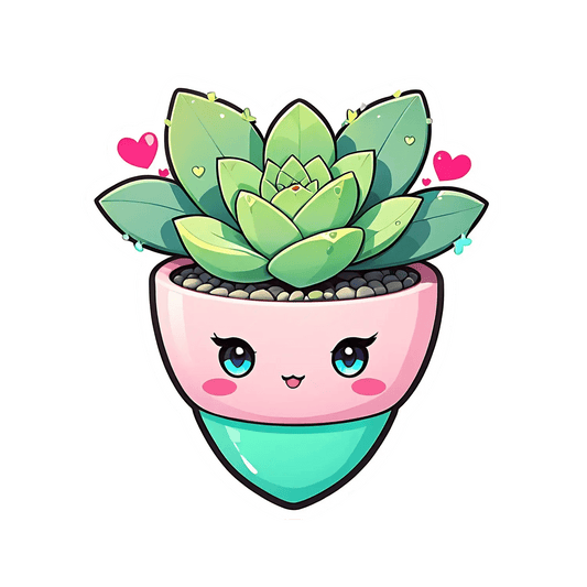 Cute Succulent Plant - Sticker - Heat Press Transfer