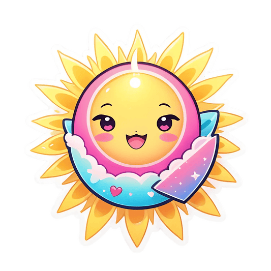 Cute Sun & Moon - Sticker - Heat Press Transfer