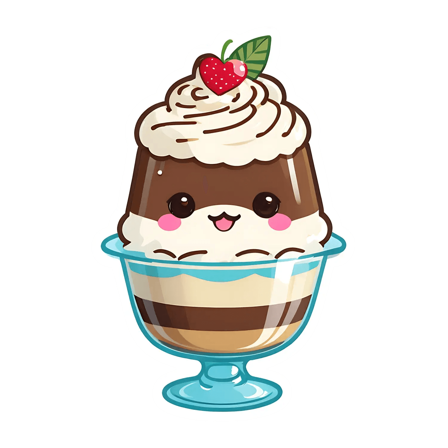 Cute Sundae Sticker - Colorful UV DTF - Heat Press Transfer
