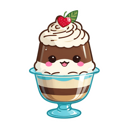 Cute Sundae Sticker - Colorful UV DTF - Heat Press Transfer