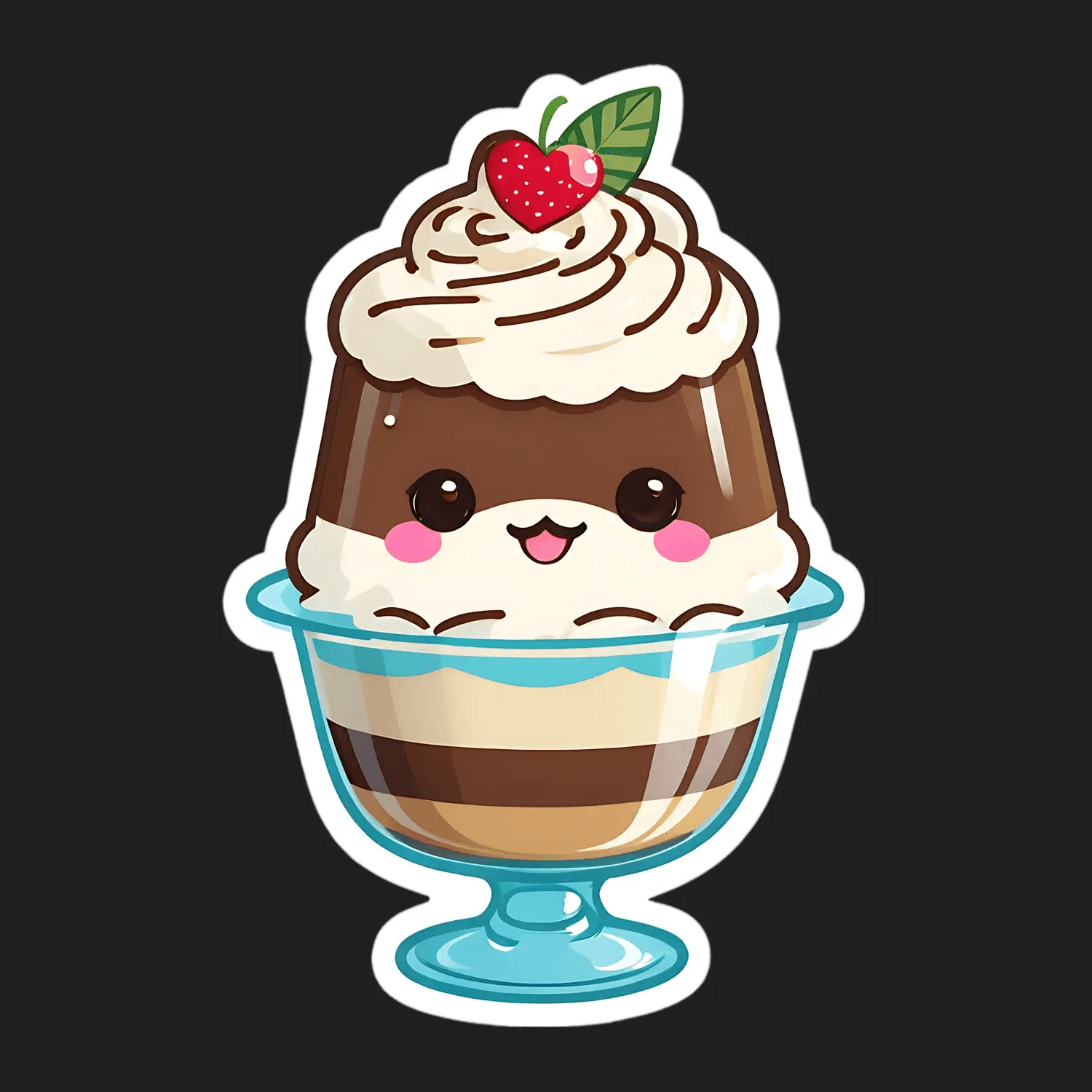 Cute Sundae Sticker - Colorful UV DTF - Heat Press Transfer
