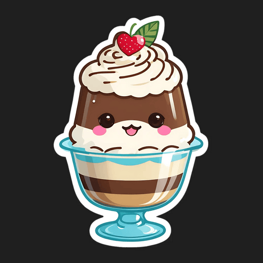 Cute Sundae Sticker - Colorful UV DTF - Heat Press Transfer