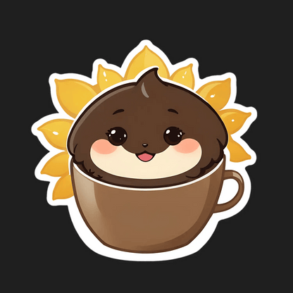Cute Sunflower Hedgehog - Sticker - Heat Press Transfer