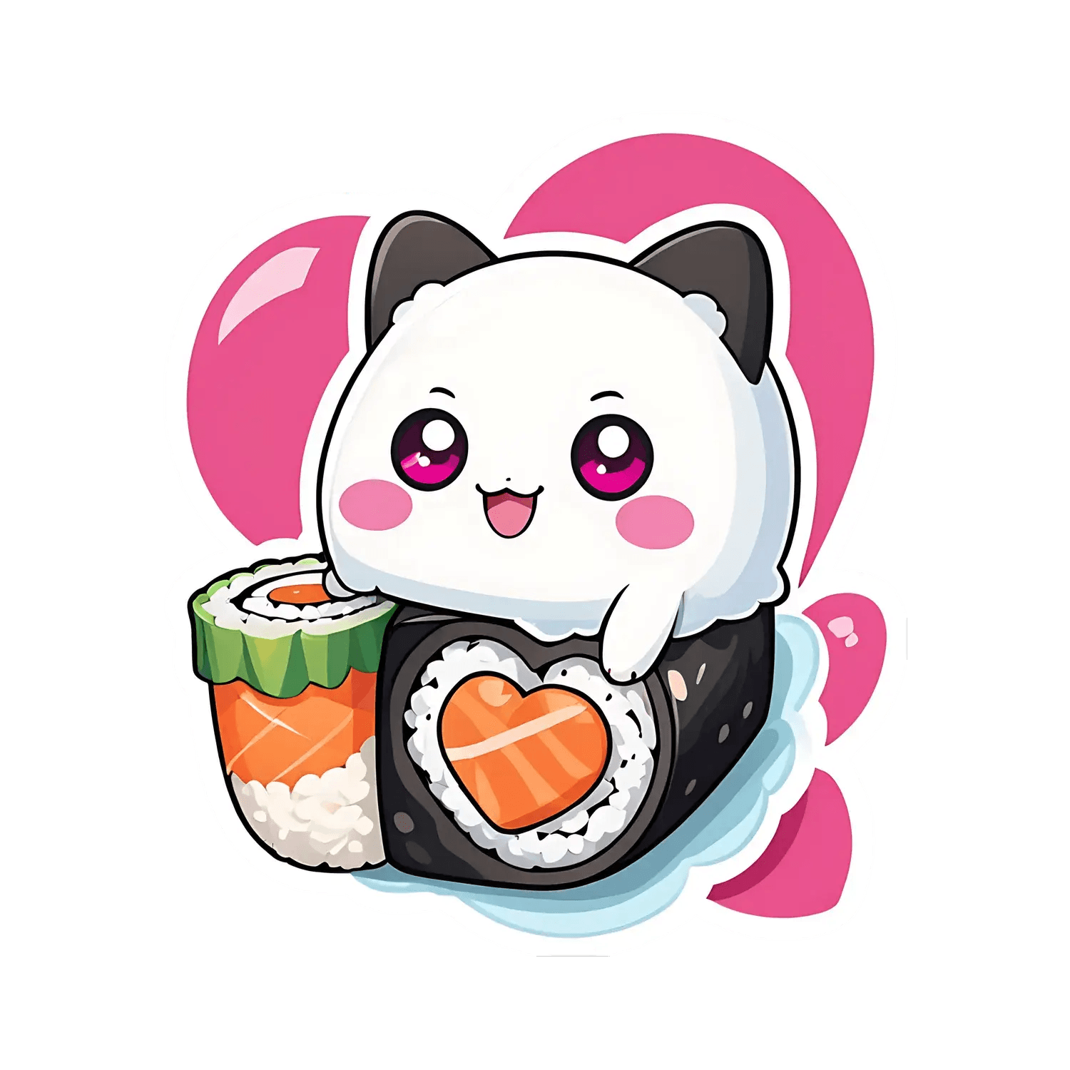 Cute Sushi Cat - UV DTF Sticker - Heat Press Transfer