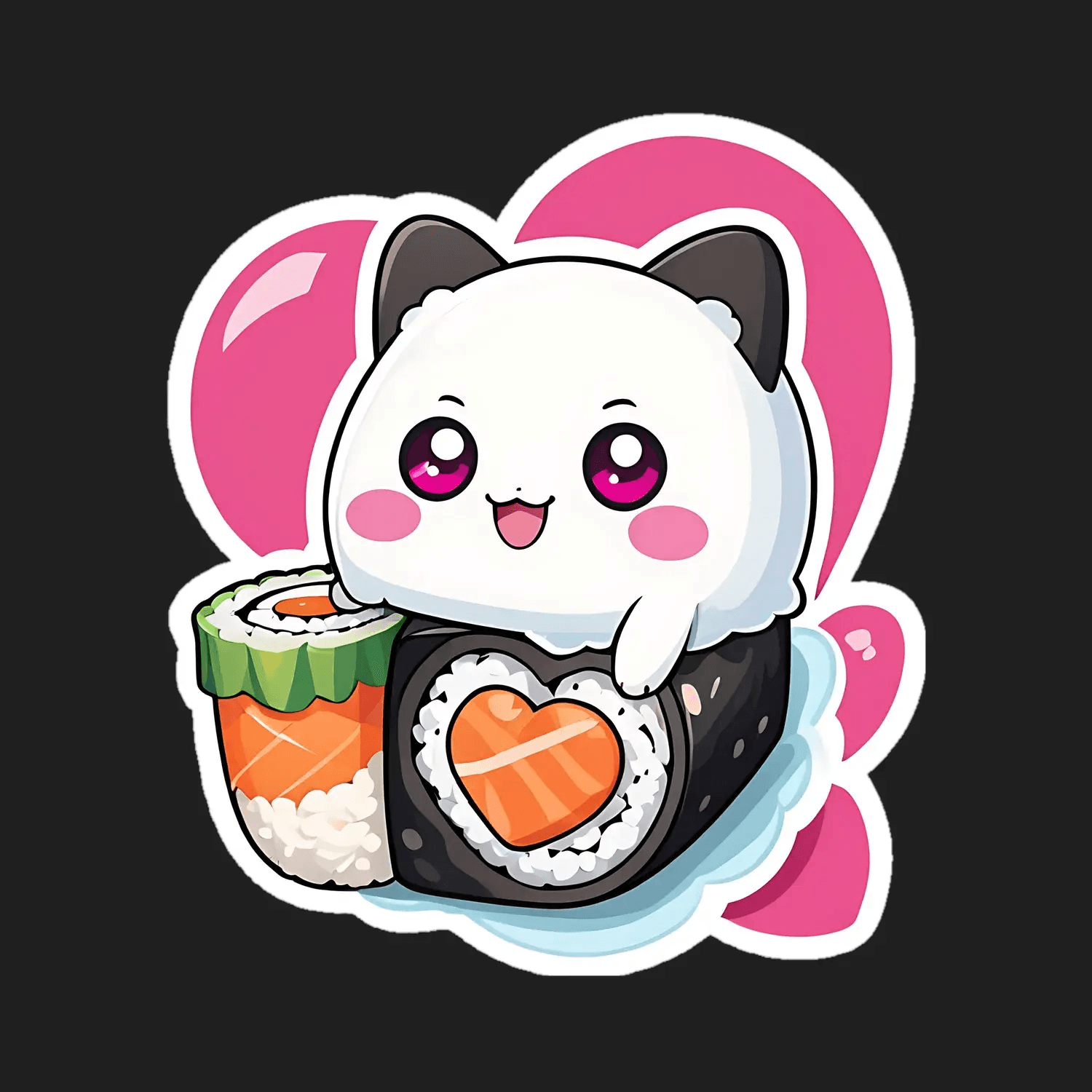 Cute Sushi Cat - UV DTF Sticker - Heat Press Transfer