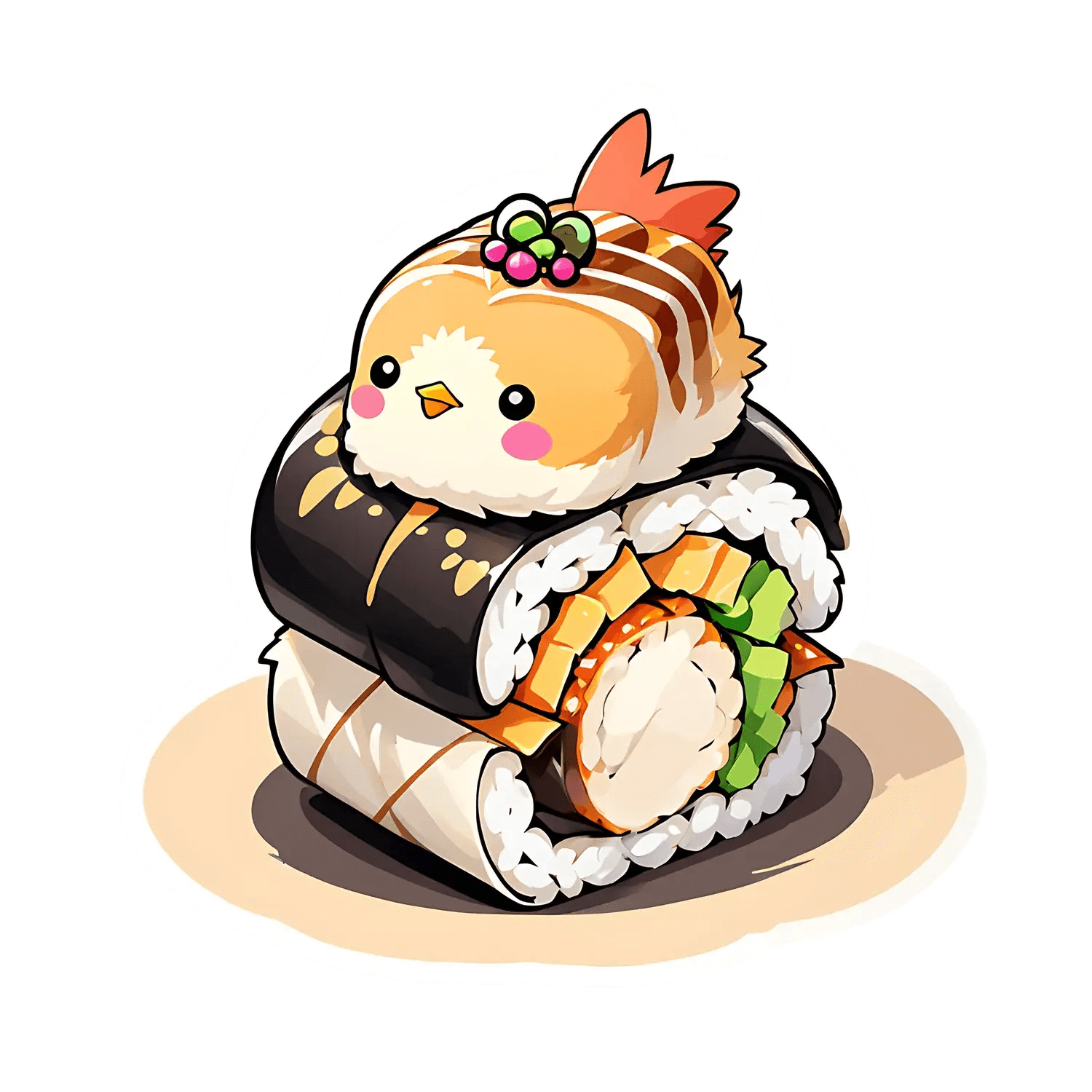 Cute Sushi Chick - Sticker - Heat Press Transfer