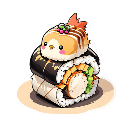 Cute Sushi Chick - Sticker - Heat Press Transfer