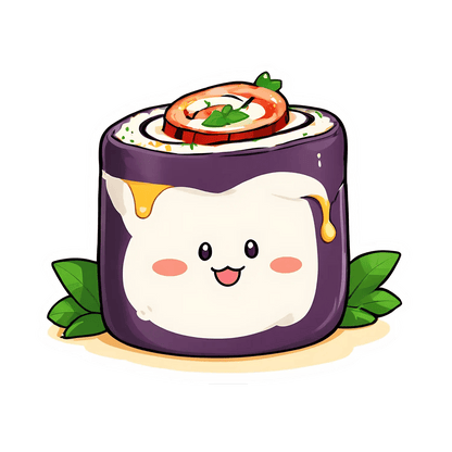 Cute Sushi Roll - Sticker - Heat Press Transfer
