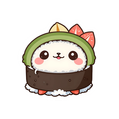 Cute Sushi Sticker - Adorable Kawaii Decoration - Heat Press Transfer