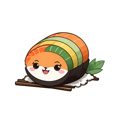 Cute Sushi - Sushi Character Sticker - Heat Press Transfer
