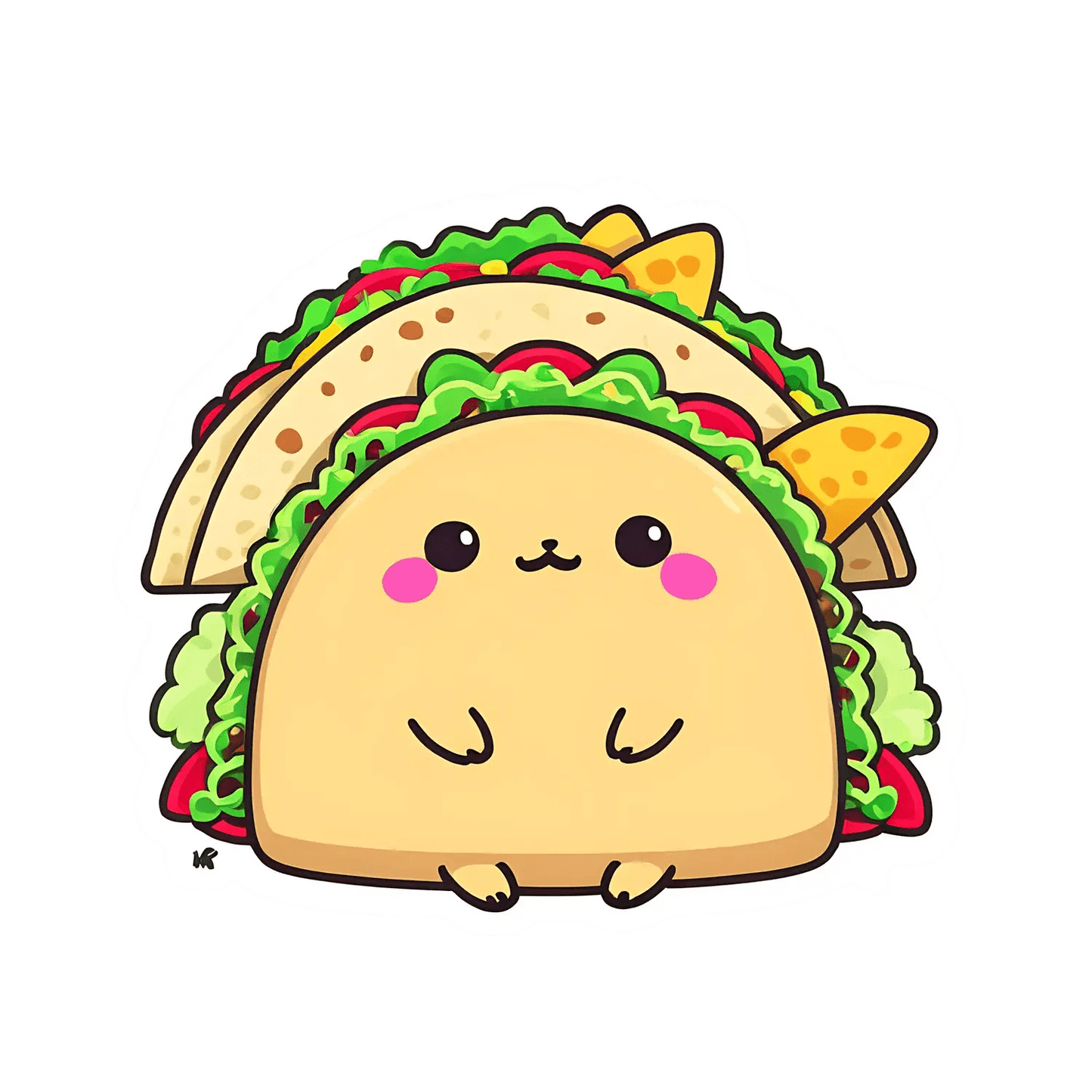 Cute Taco Cat - UV DTF Sticker - Heat Press Transfer