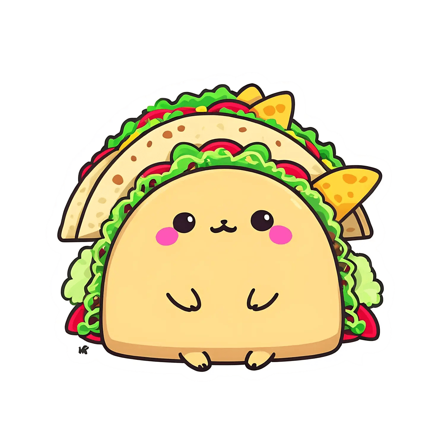 Cute Taco Cat - UV DTF Sticker - Heat Press Transfer