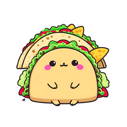 Cute Taco Cat - UV DTF Sticker - Heat Press Transfer