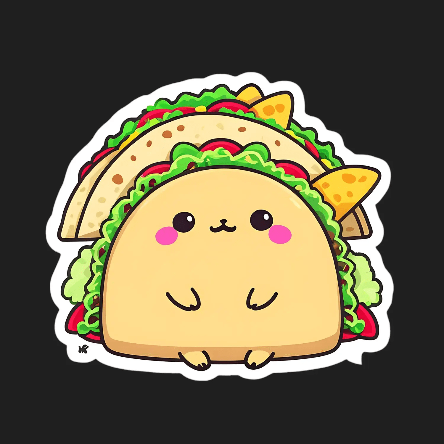 Cute Taco Cat - UV DTF Sticker - Heat Press Transfer