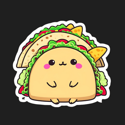 Cute Taco Cat - UV DTF Sticker - Heat Press Transfer