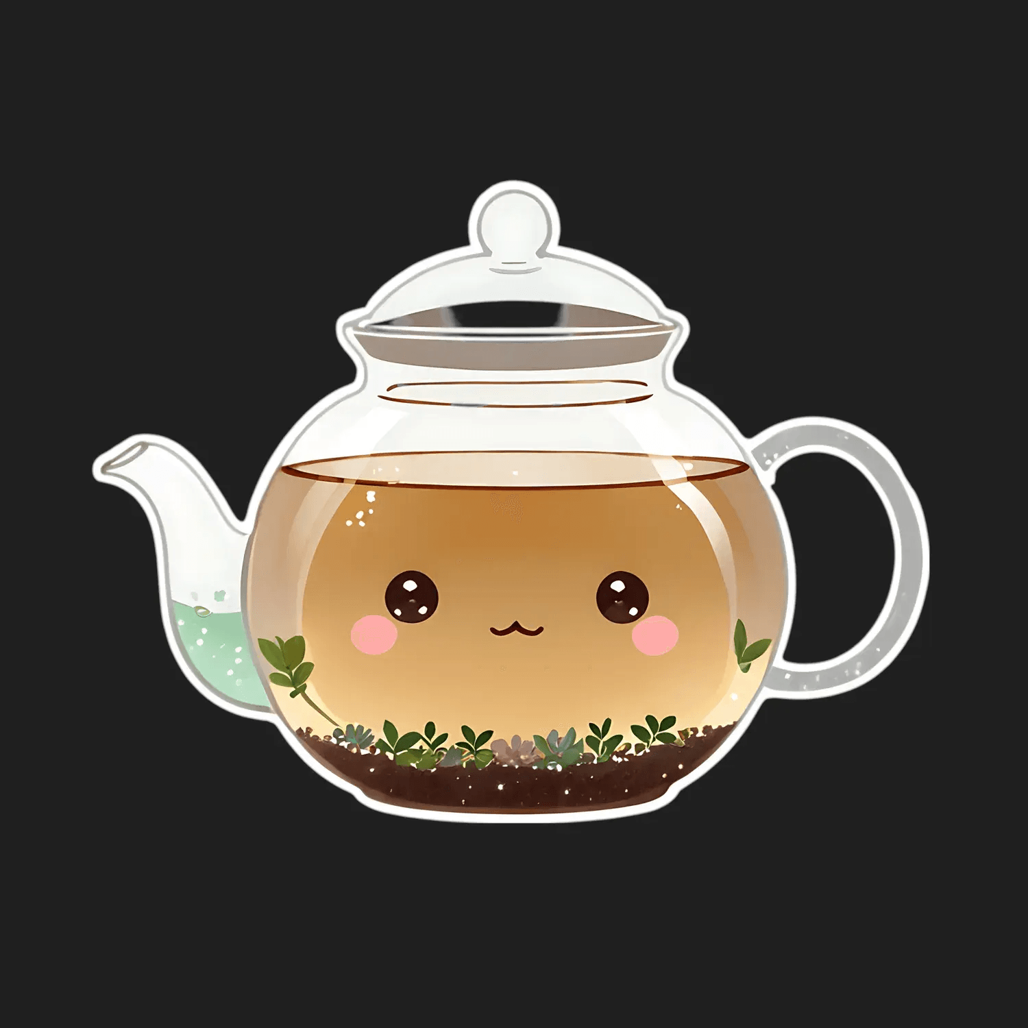 Cute Teapot - Adorable Sticker - Heat Press Transfer