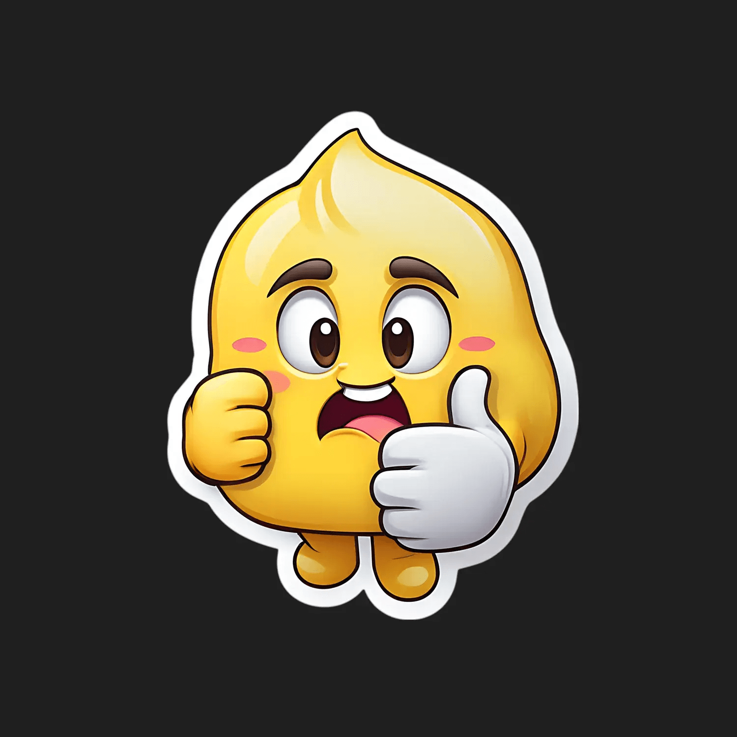 Cute Thumbs-Up Sticker - Emoji Style - Heat Press Transfer