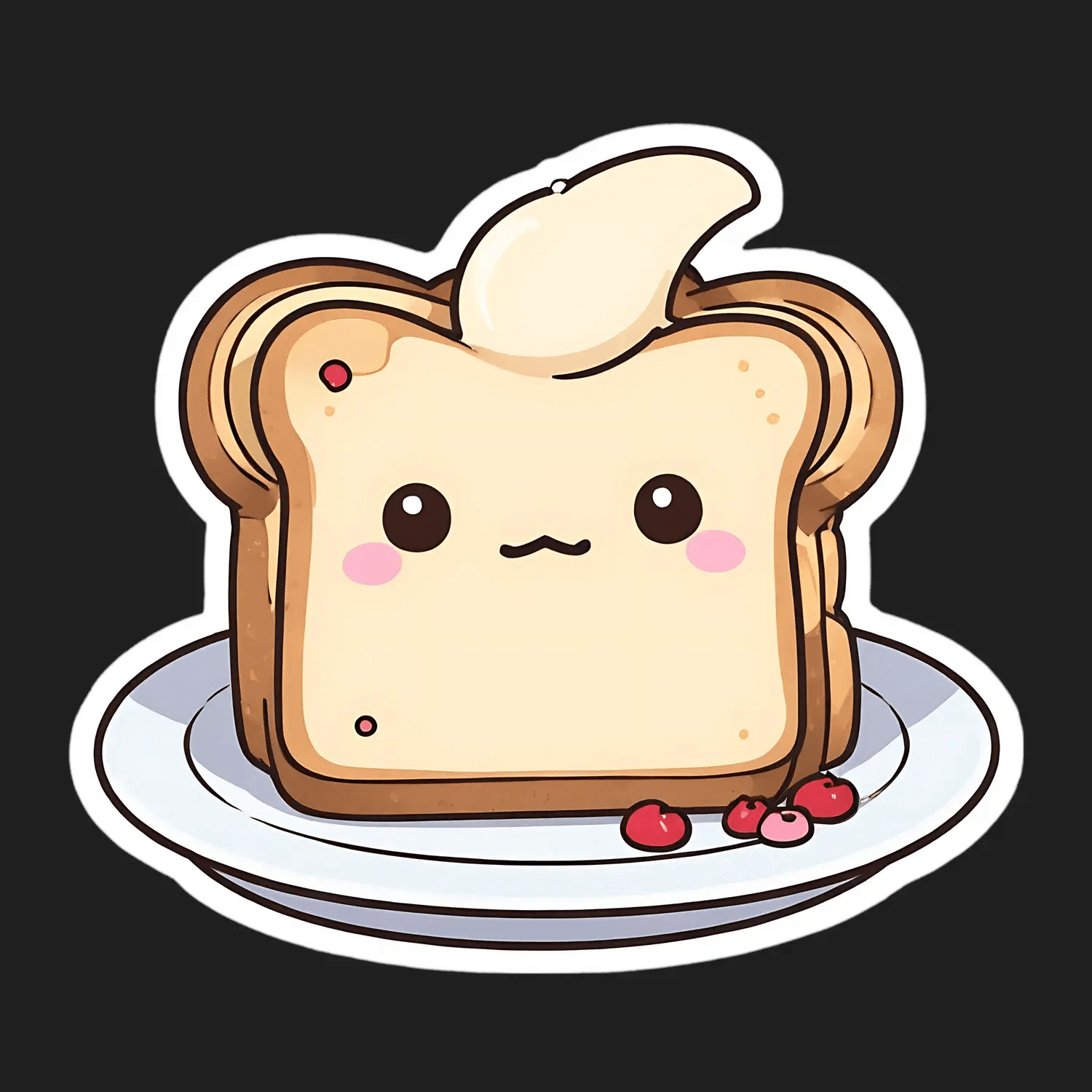 Cute Toasty Bread - Sticker - Heat Press Transfer