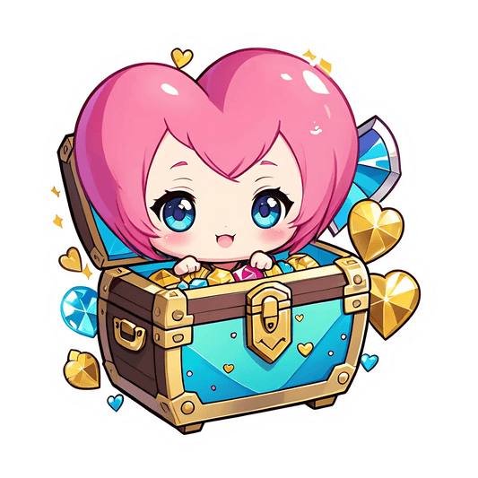 Cute Treasure Chest - Anime Sticker - Heat Press Transfer
