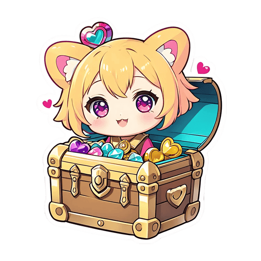 Cute Treasure Chest - Sticker - Heat Press Transfer