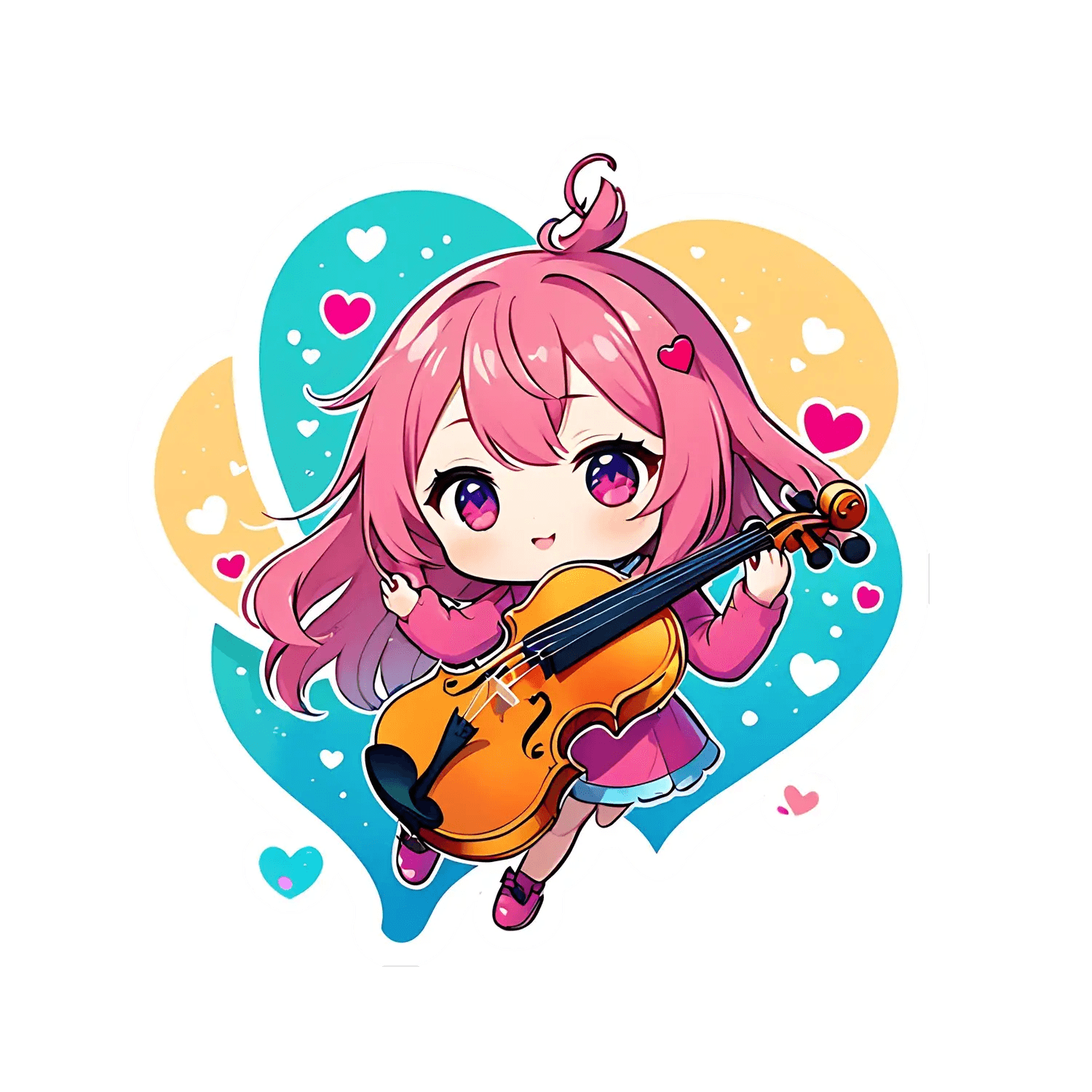 Cute Violinist - Sticker - Heat Press Transfer
