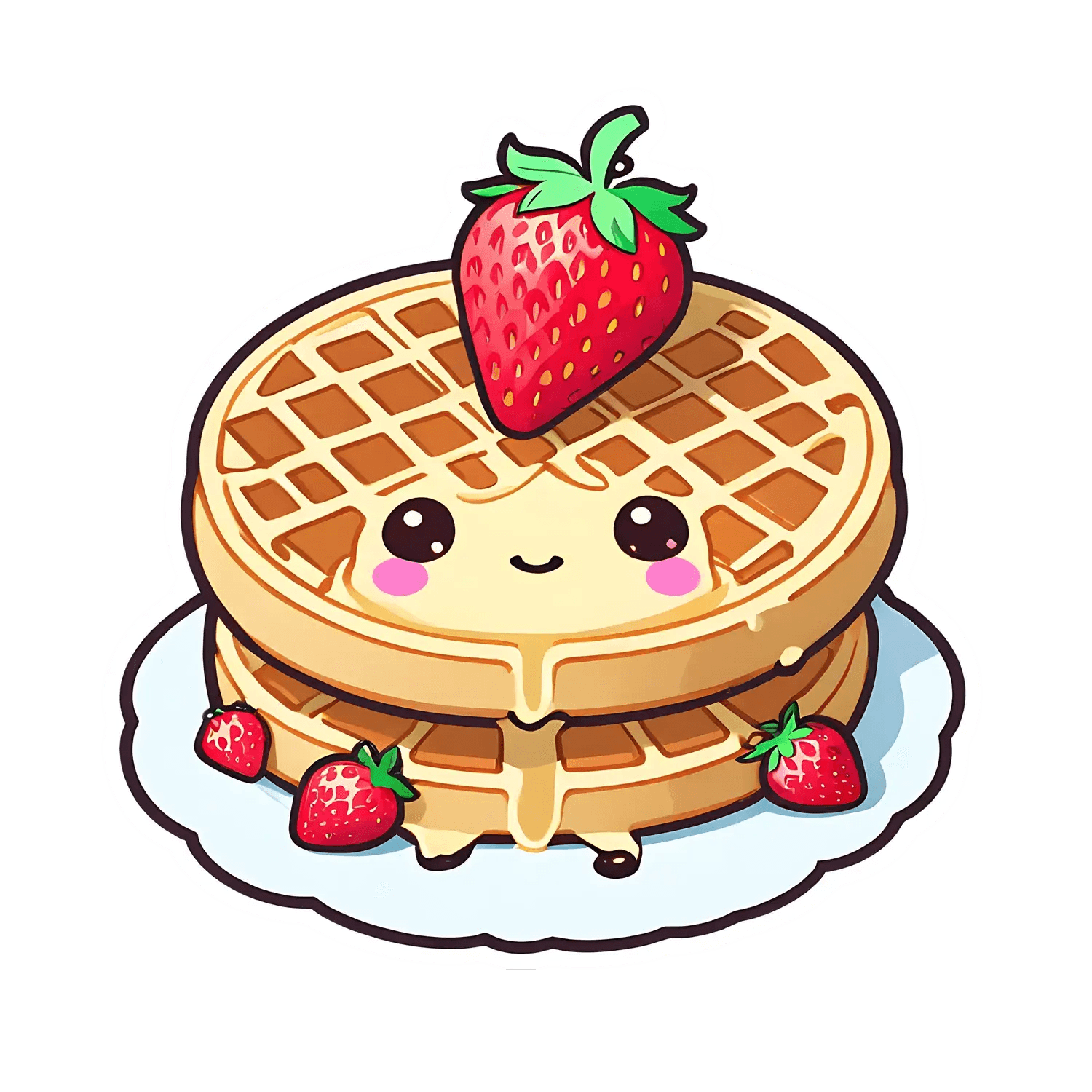 Cute Waffle - Sticker - Heat Press Transfer
