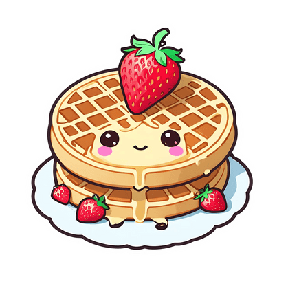 Cute Waffle - Sticker - Heat Press Transfer