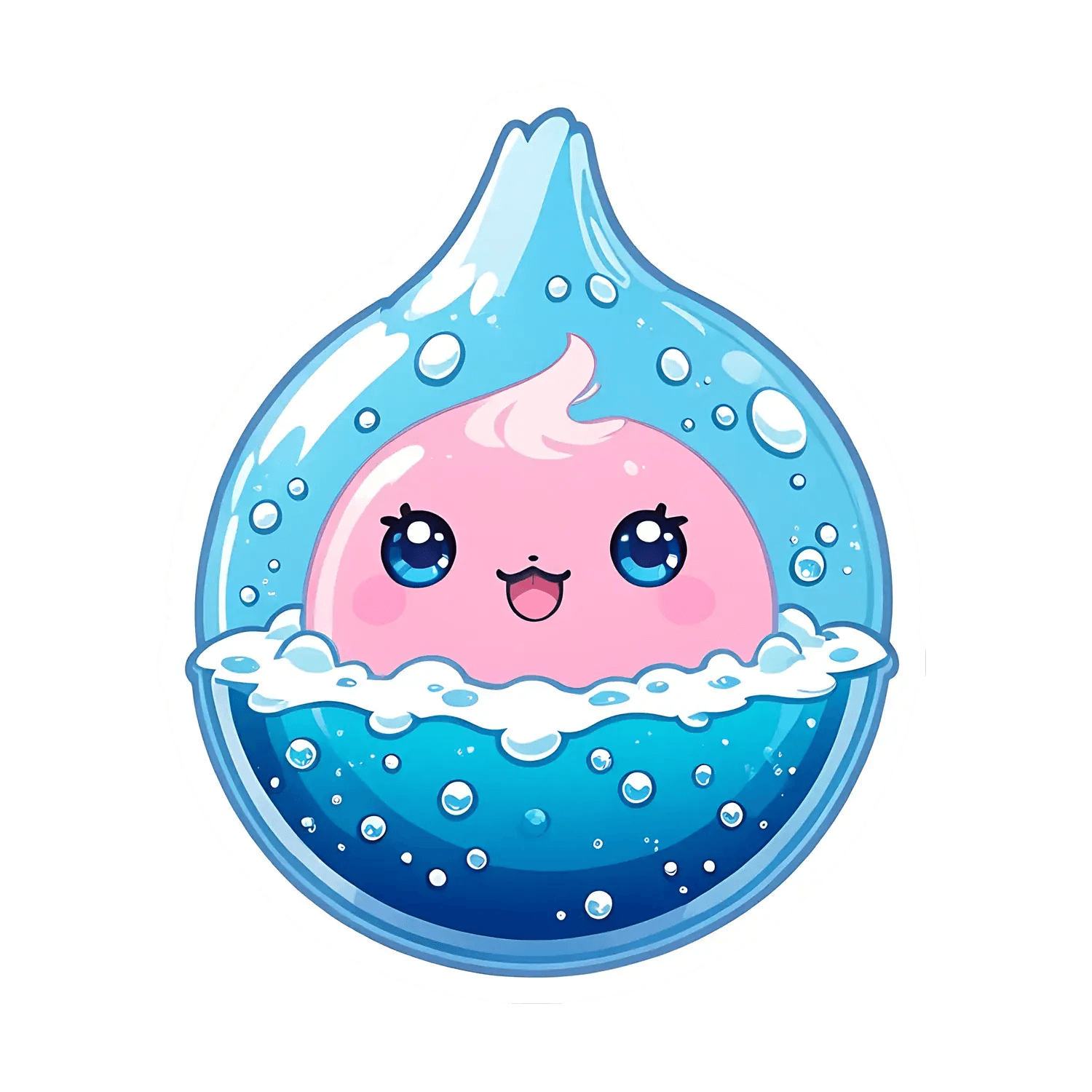 Cute Waterdrop Sticker - Durable, Adorable Design - Heat Press Transfer