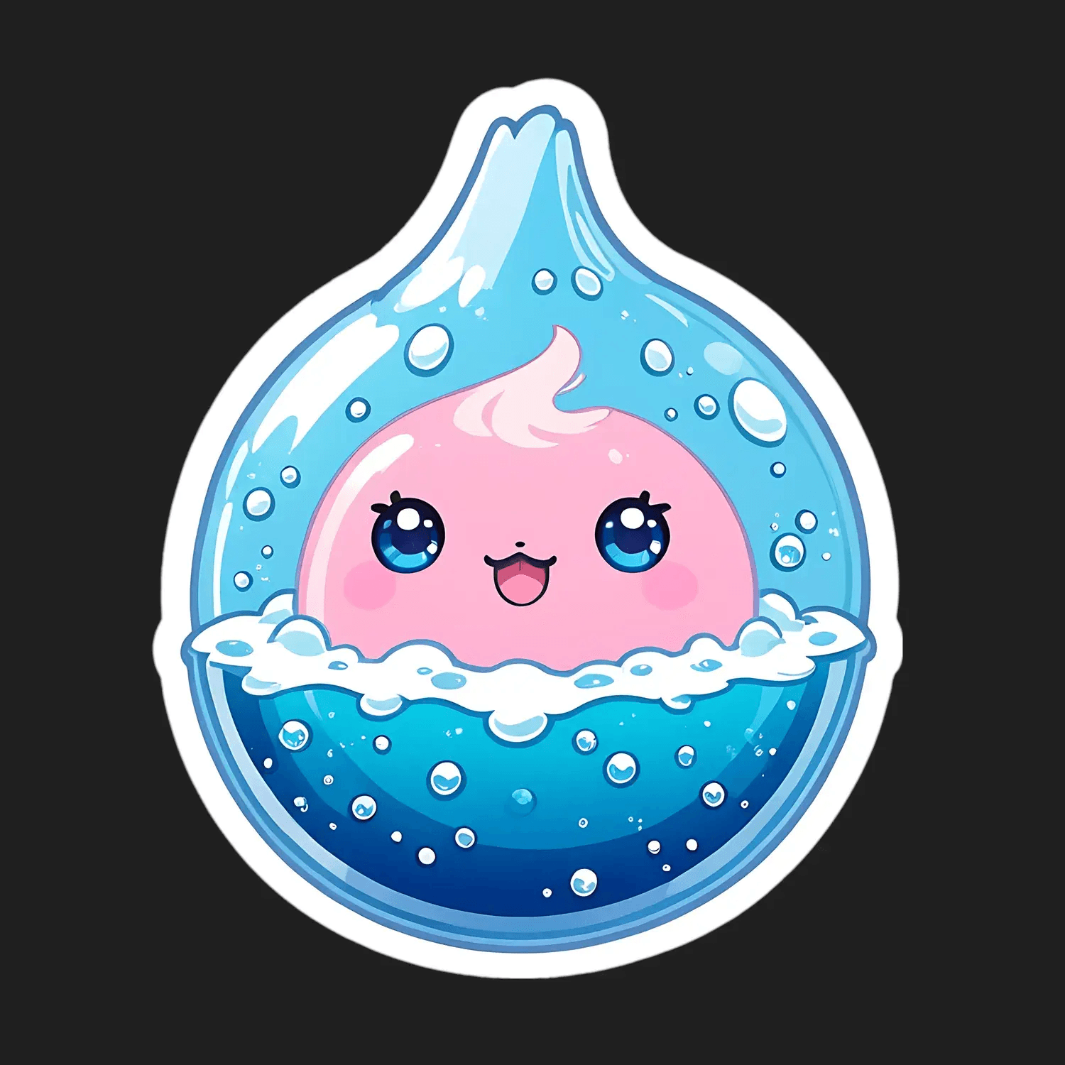 Cute Waterdrop Sticker - Durable, Adorable Design - Heat Press Transfer