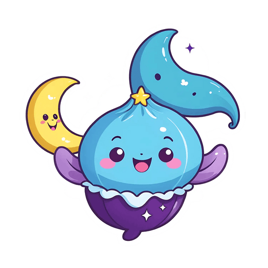 Cute Whale & Moon - Sticker - Heat Press Transfer