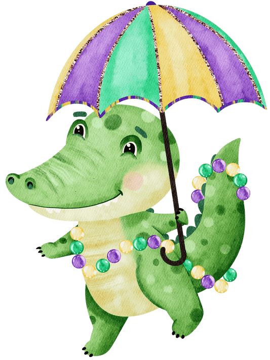 Cute Alligator Umbrella - DTF Ready to Press - Heat Press Transfer