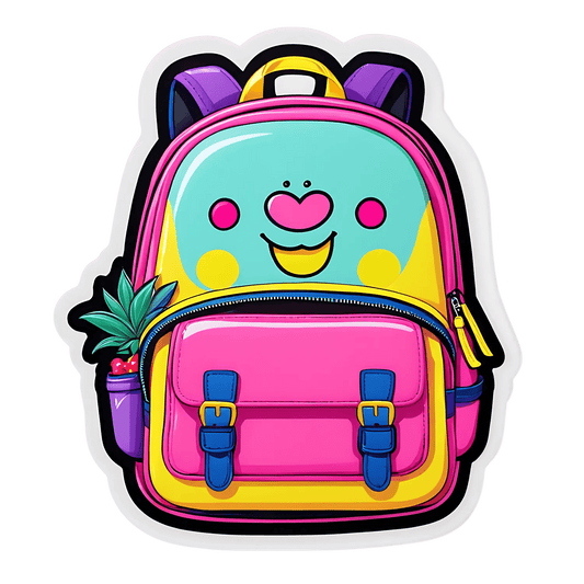 Cute Backpack Smiley - Sticker - Heat Press Transfer