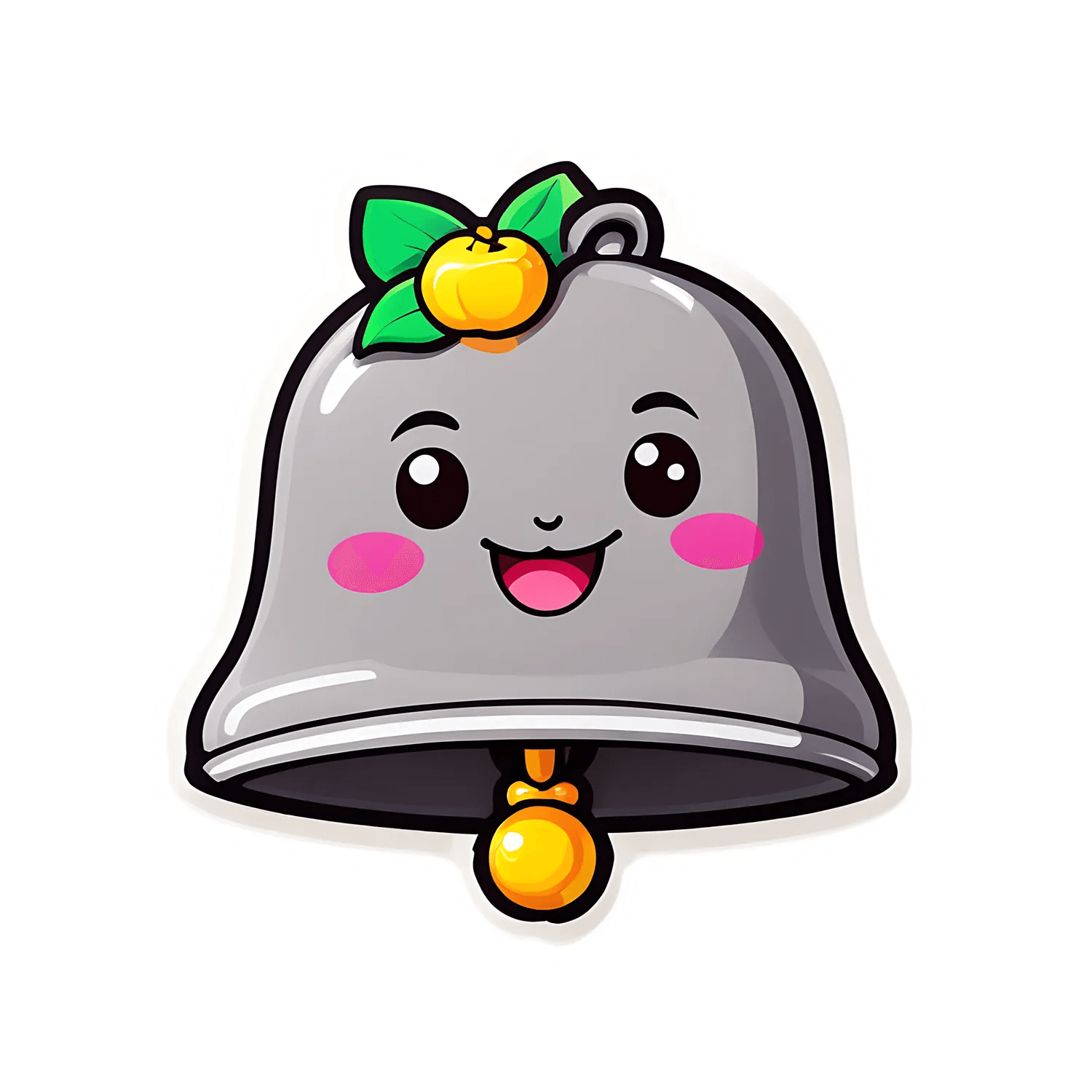 Cute Bell Sticker - UV DTF with Fruit Accent - Heat Press Transfer