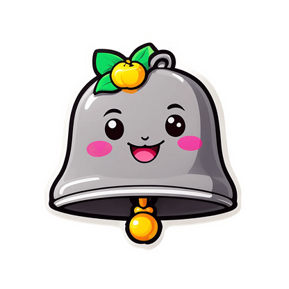 Cute Bell Sticker - UV DTF with Fruit Accent - Heat Press Transfer